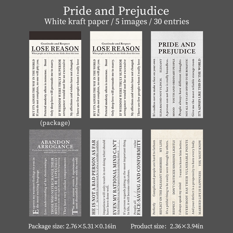 1120 Text-themed sticky notes paper -30Pcs each pack