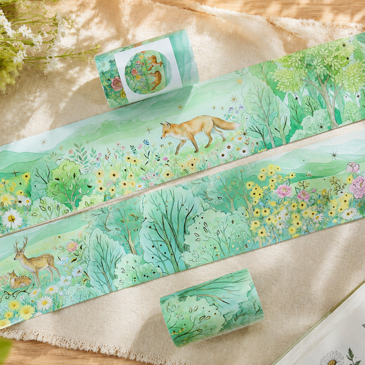 A Spring Walk in the Countryside Gold Foil Stamping Washi Tape (7cm x 2m)