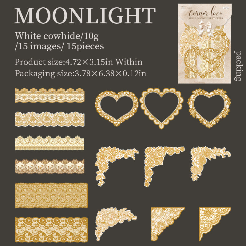 0621 Lace Solid Sticker -15Pcs each pack