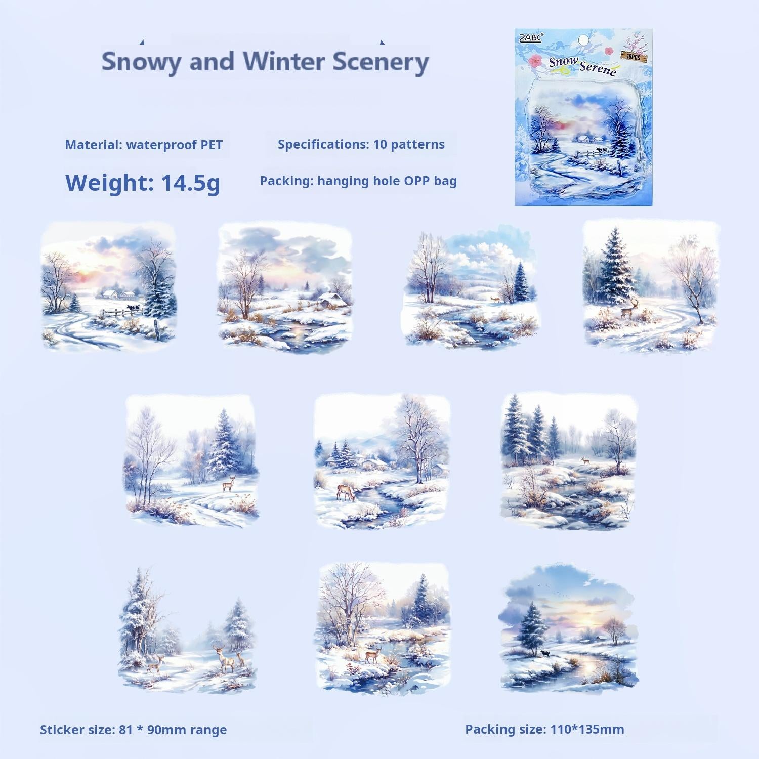 0801 Story of Four Seasons PET Sticker -10Pcs each pack