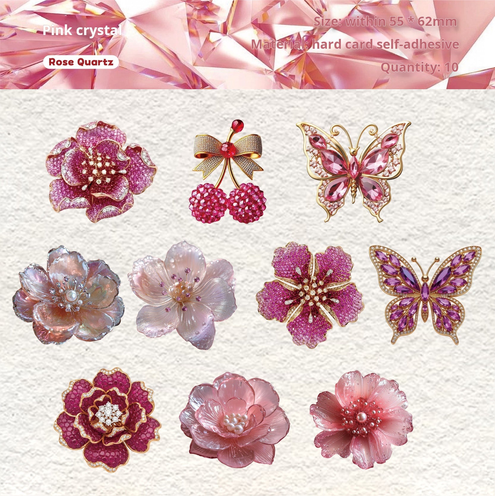 1213 Crystal jewelry sticker -10Pcs each pack