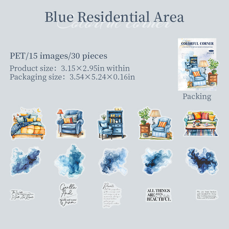0802 Furniture PET Sticker -30Pcs each pack
