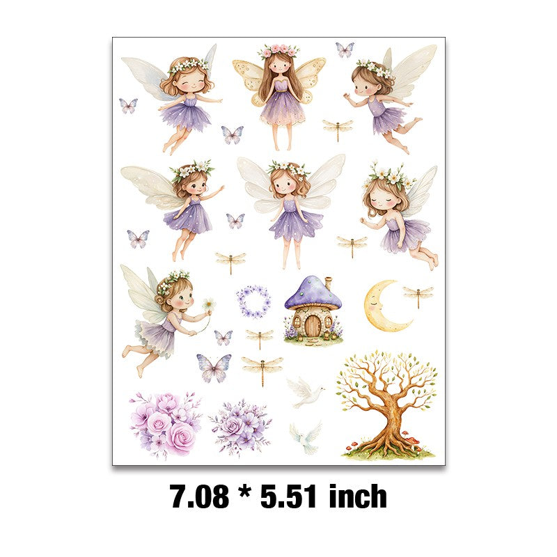 E-191- Purple elf Embossed sticker 1 Pcs