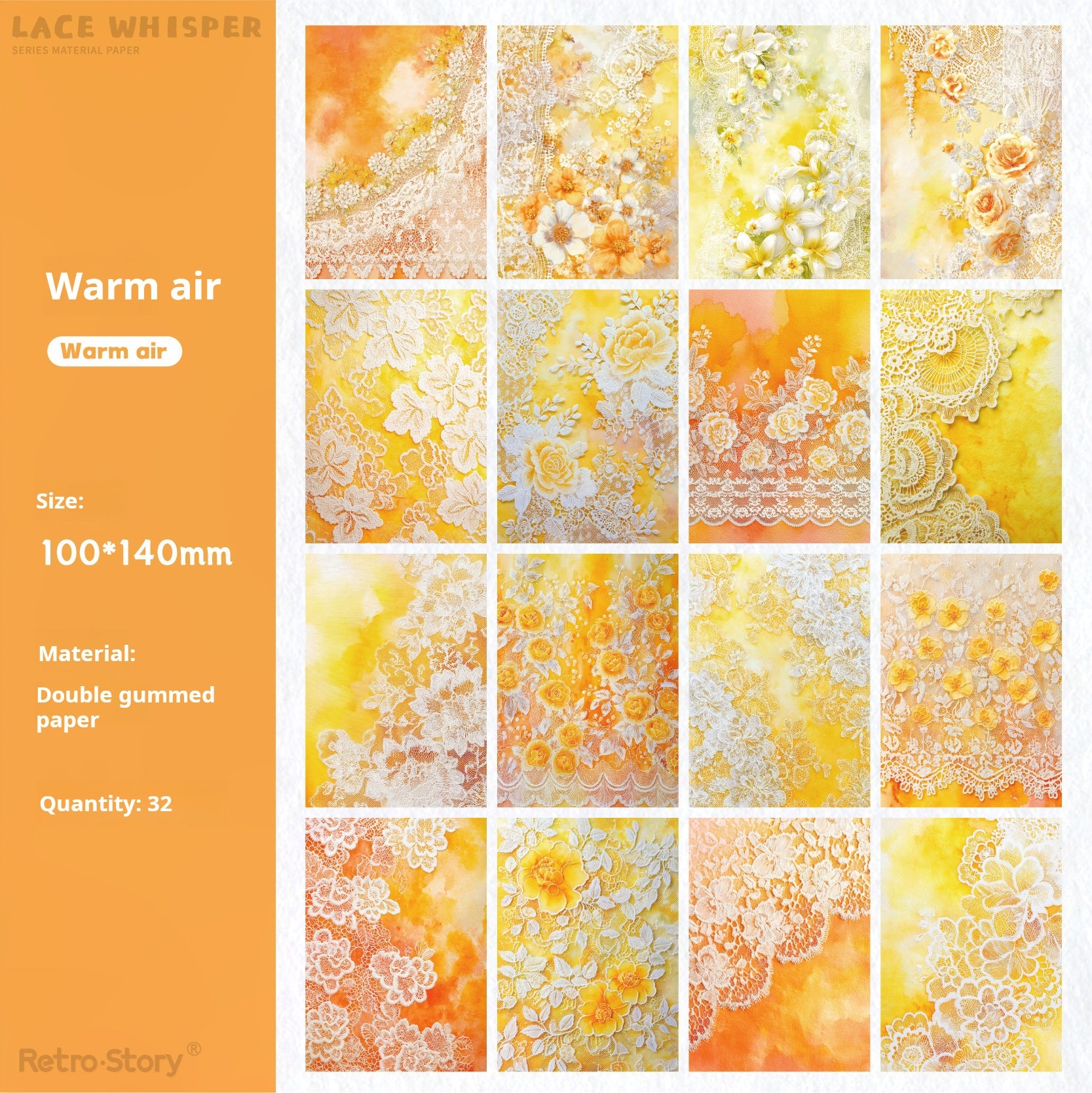 1213 Lace whisper Paper -32Pcs each pack