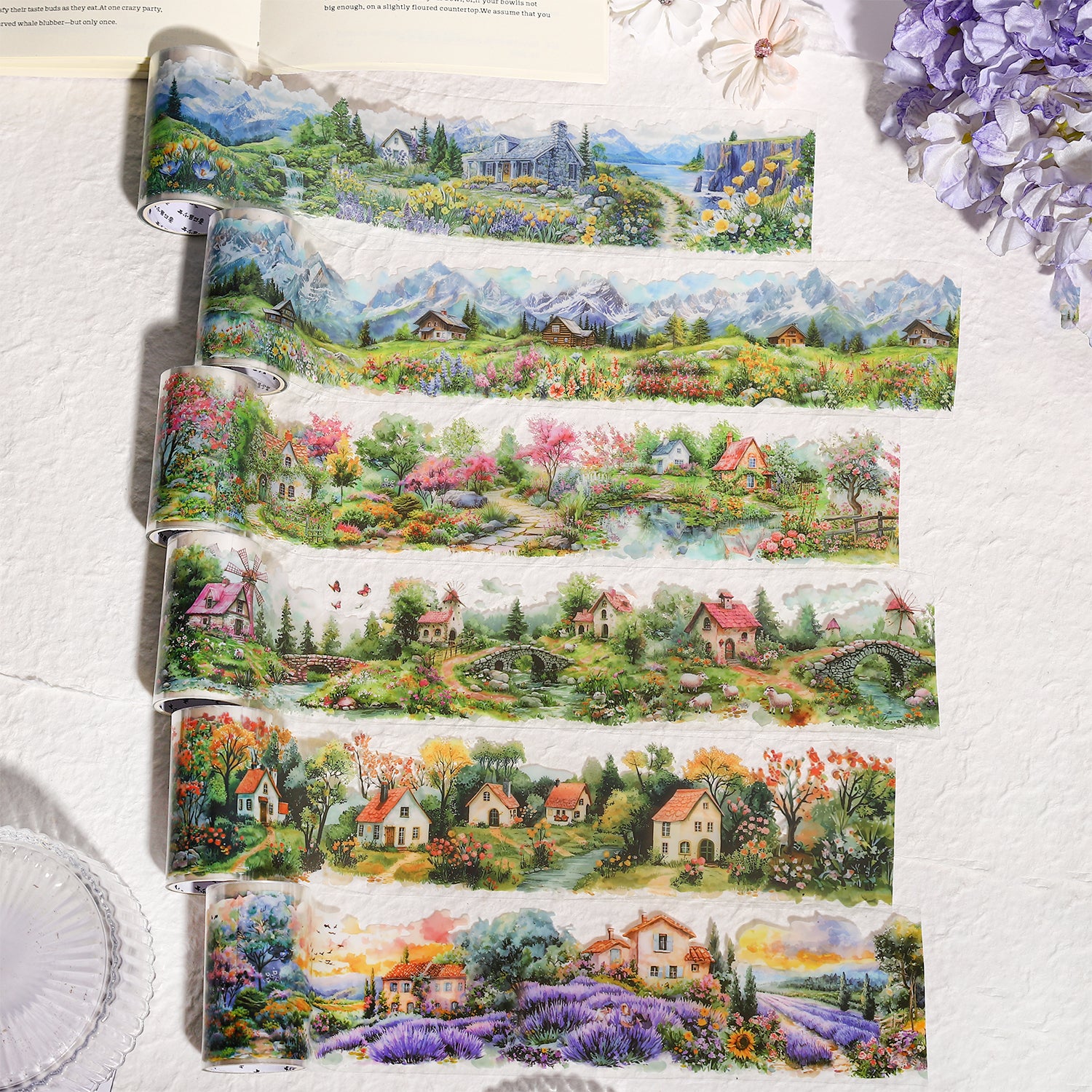 0809 Small town scenery PET tape -6.5cm*2m