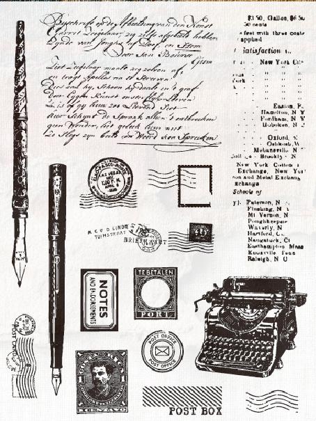 0814 Vintage letters Stamp 15cm*20cm
