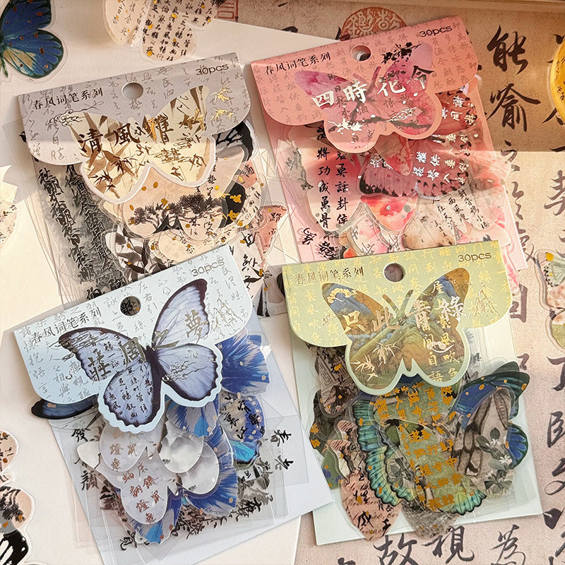 0310 Spring Breeze Word Pen Series Sticker -30Pcs each pack