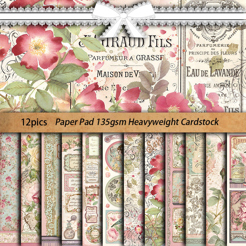 0331 Rose Perfume Material background paper -12Pcs each pack