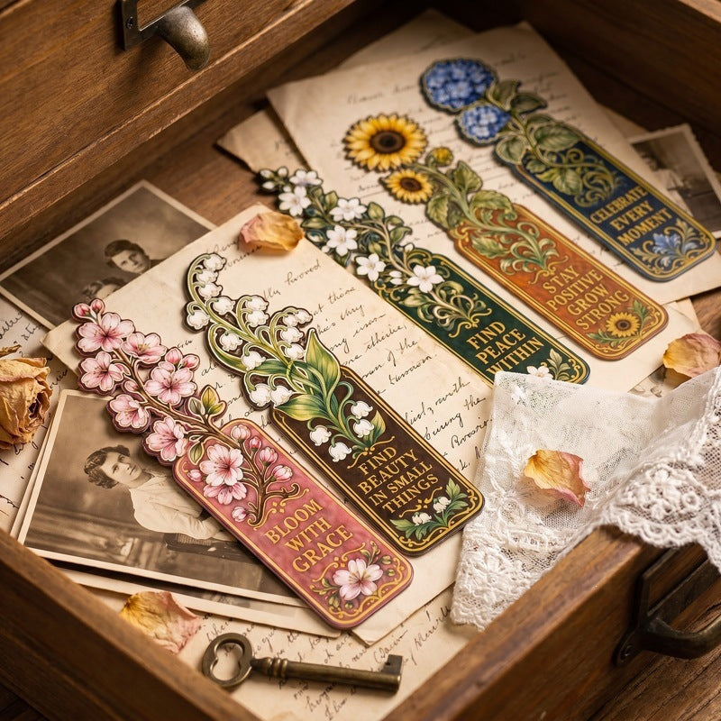 260526 Vintage Floral Inspirational Bookmark 10pcs