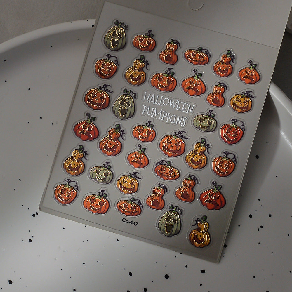 M351- Halloween Pumpkin Embossed Mini sticker 1 Pcs