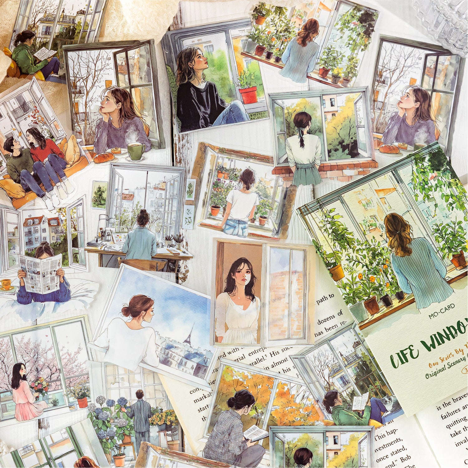 0827 Window PET Sticker -30Pcs each pack