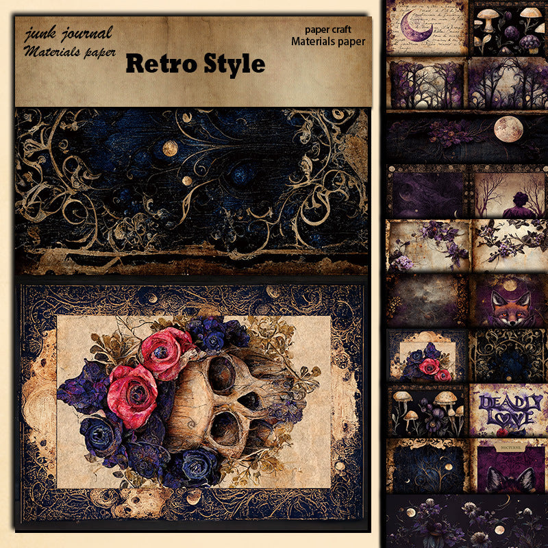 0331 A5 Dark Skull Forest background paper -10Pcs each pack
