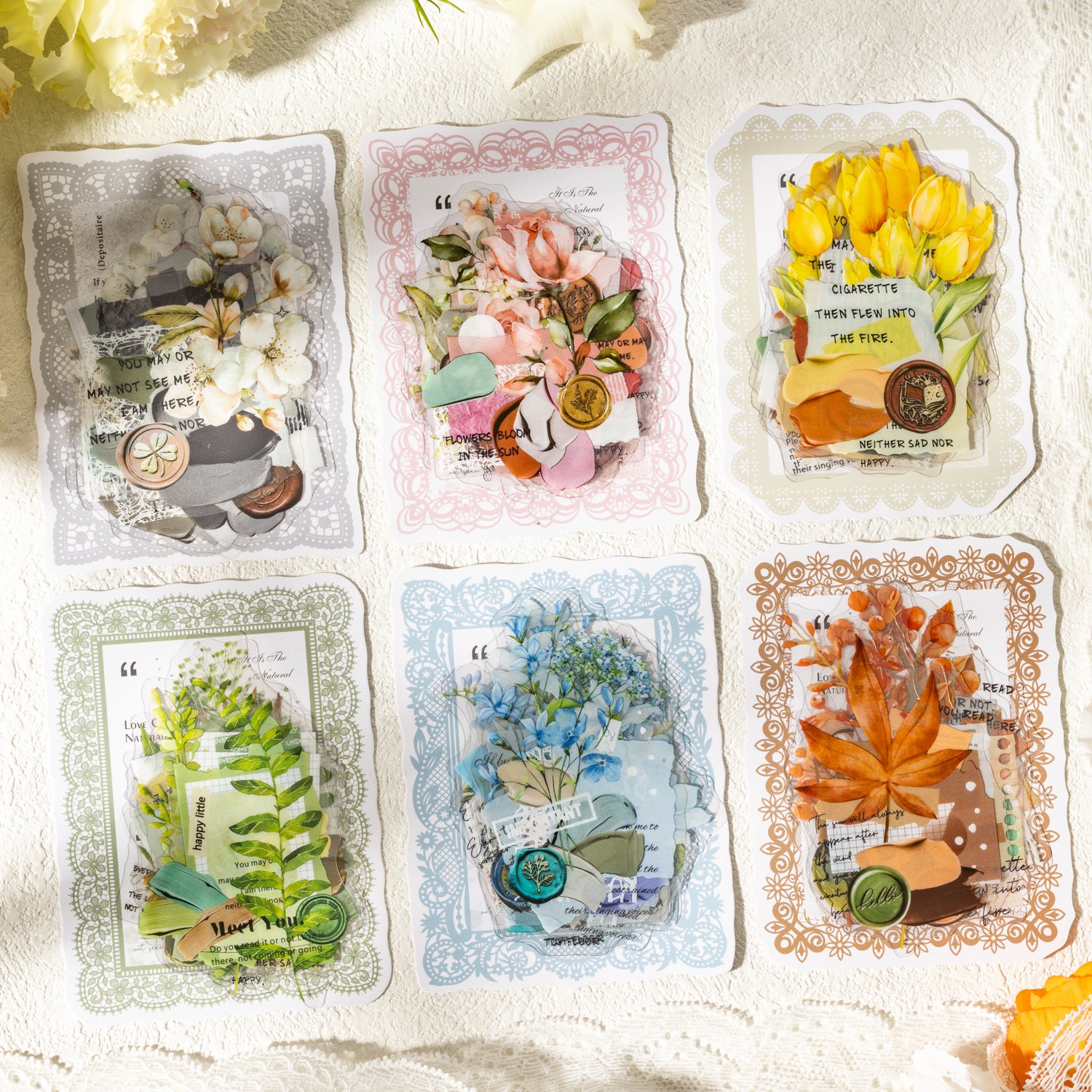 0227 Floral Chapters Series Sticker -20Pcs each pack