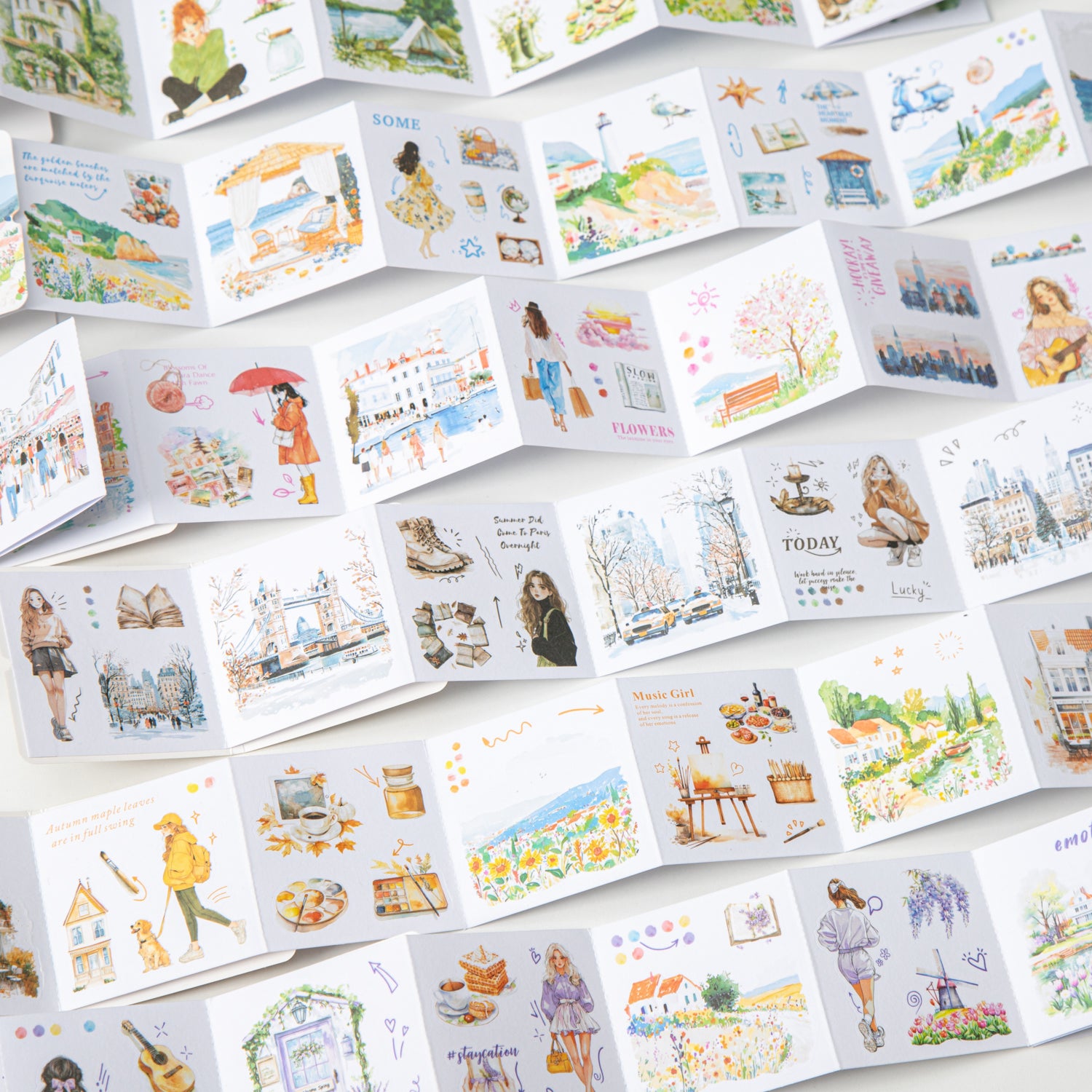 0503 Traveling Picture Book Series Washi Stickers -10Pcs each pack