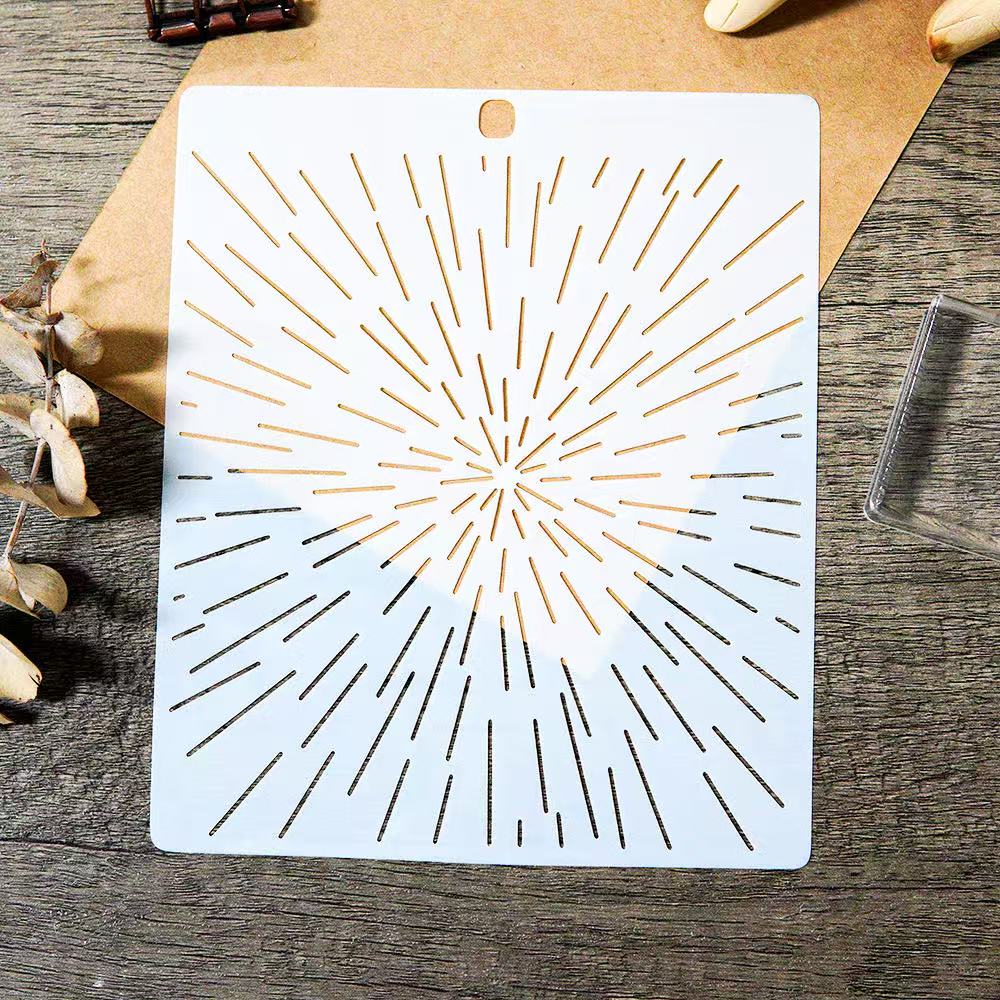 0731 Ray pattern stencil 17.5CM*14.5CM