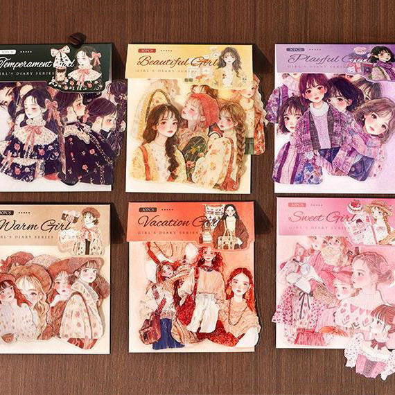 0306 Girl's Diary Series Sticker -30Pcs each pack