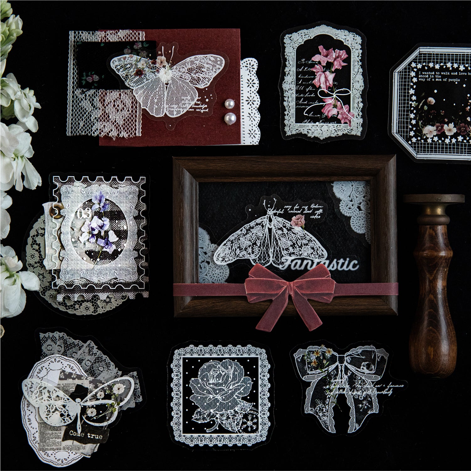 260112 Lace PET sticker -20Pcs each pack