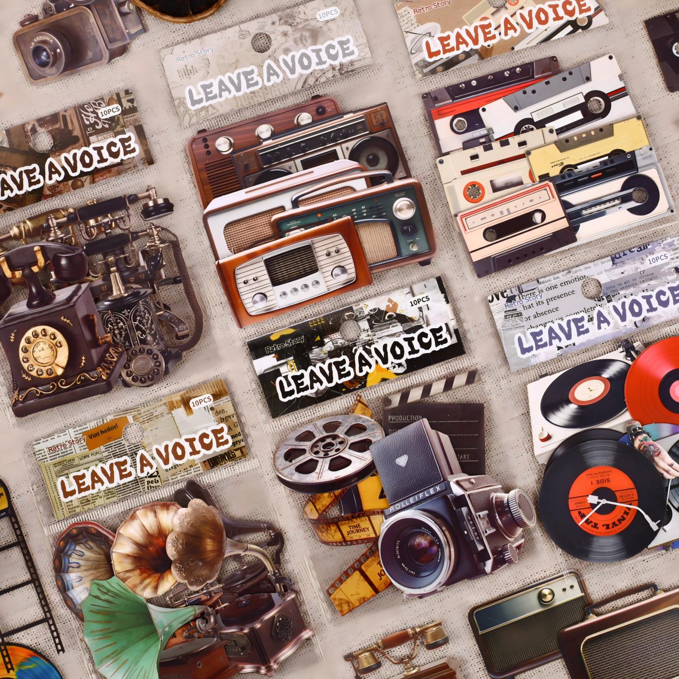 260317 Leave a Voice cardstock sticker -10Pcs each pack