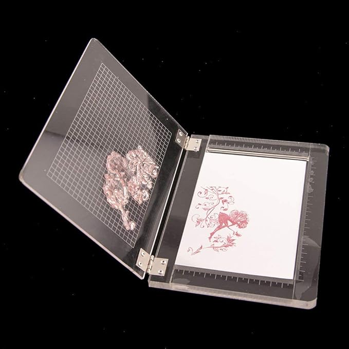 A-66- Stamp Blocks with Grid & Measurements, Acrylic Stamping Platform Tool