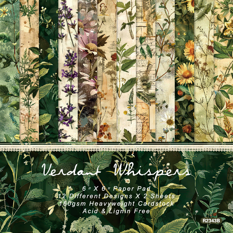0531 Verdant whispers background paper R2343B -24Pcs each pack