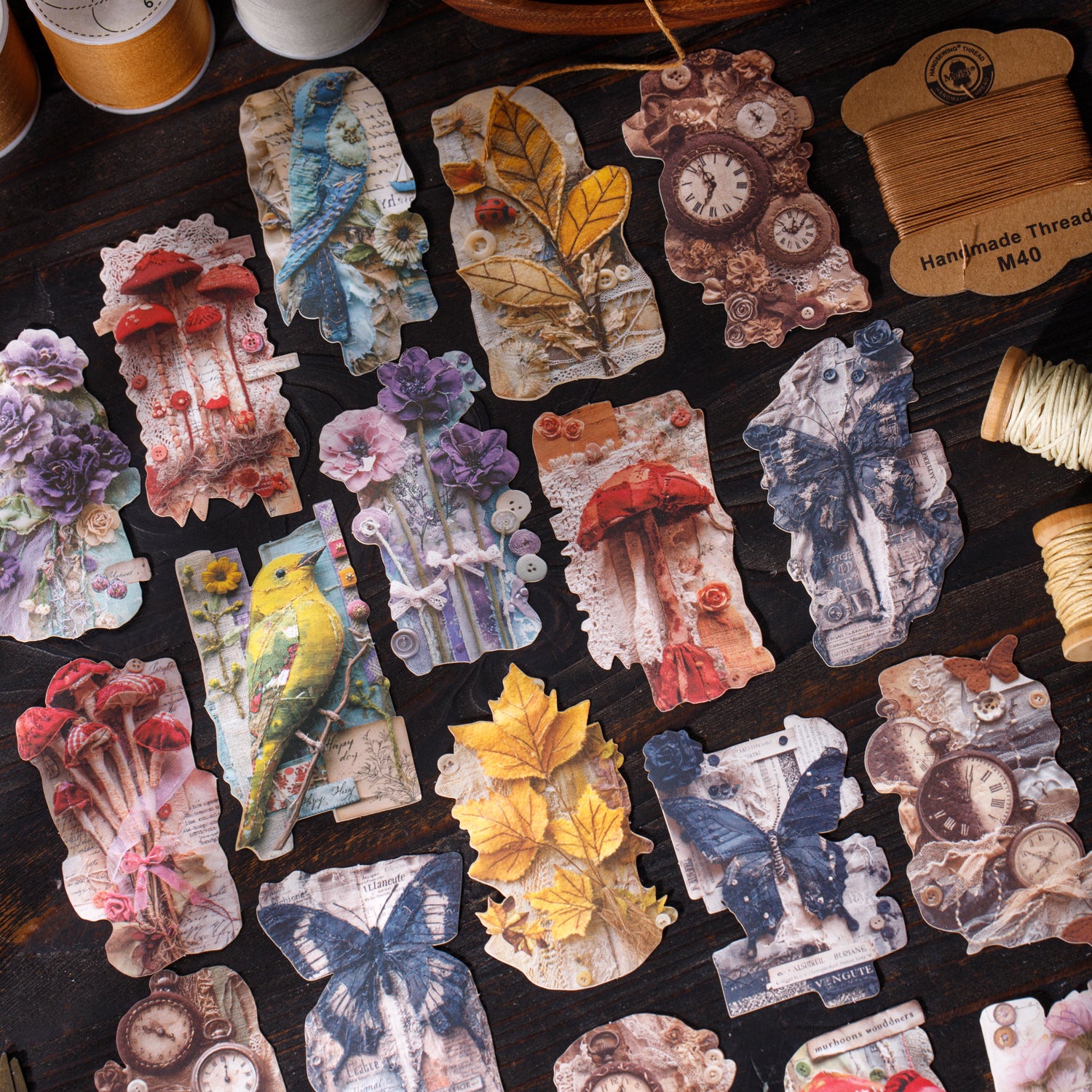 260316 The Art of Vintage Patchwork Solid Sticker -20Pcs each pack