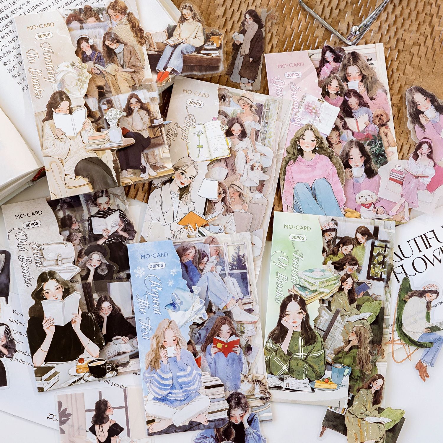 0301 Elegant Reading Series Sticker -30Pcs each pack