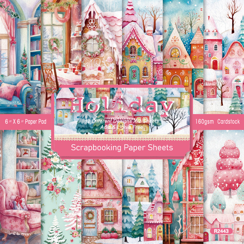 1004 Holiday background paper R2443 -24Pcs each pack