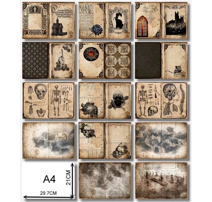 0314 A4 size Skull Style Paper 14 pcs
