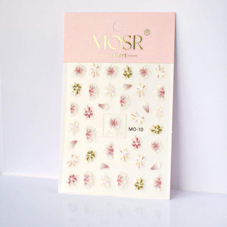 0917 M217- Flower Embossed Mini sticker 1 Pcs