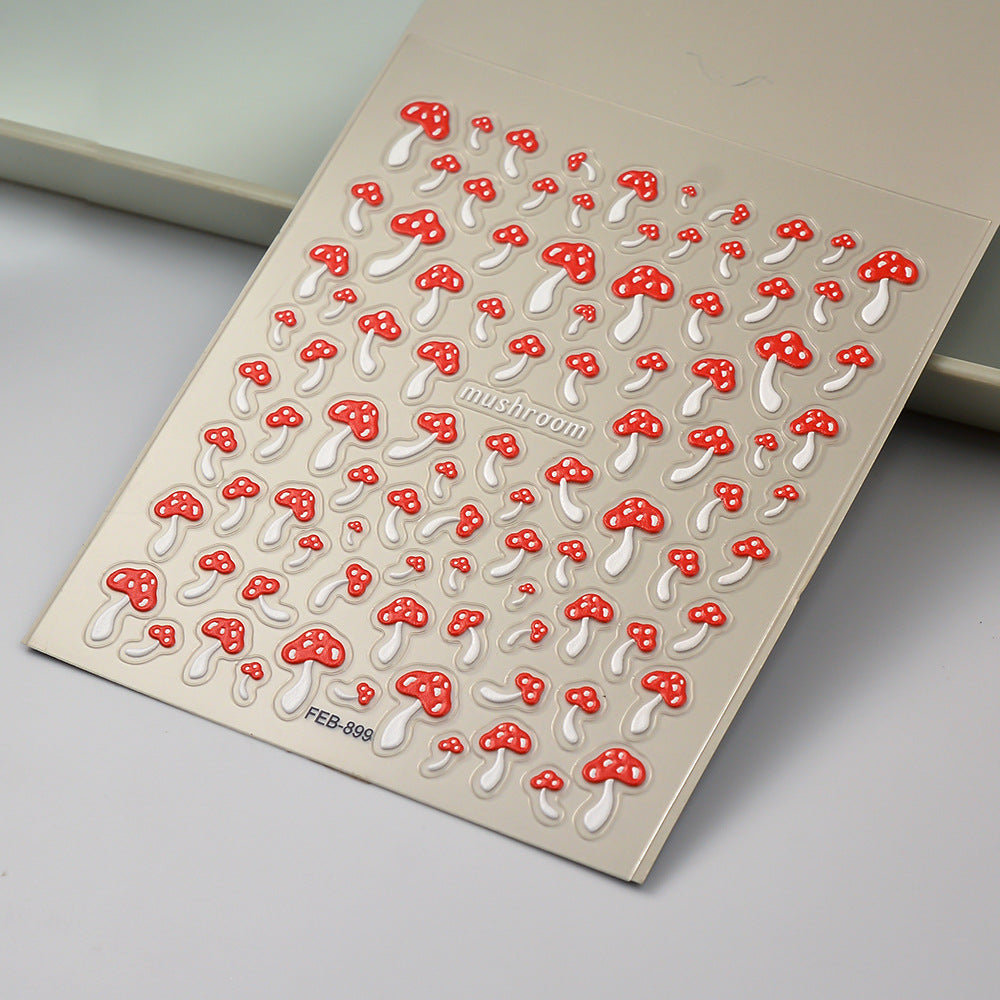 M-50- Mushroom Embossed Mini sticker 1 Pcs