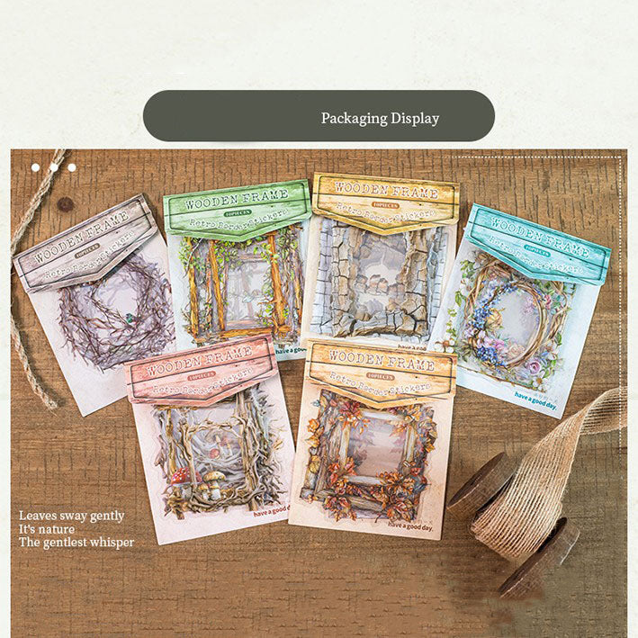 0312 Wooden frame Series Stickers -10Pcs each pack