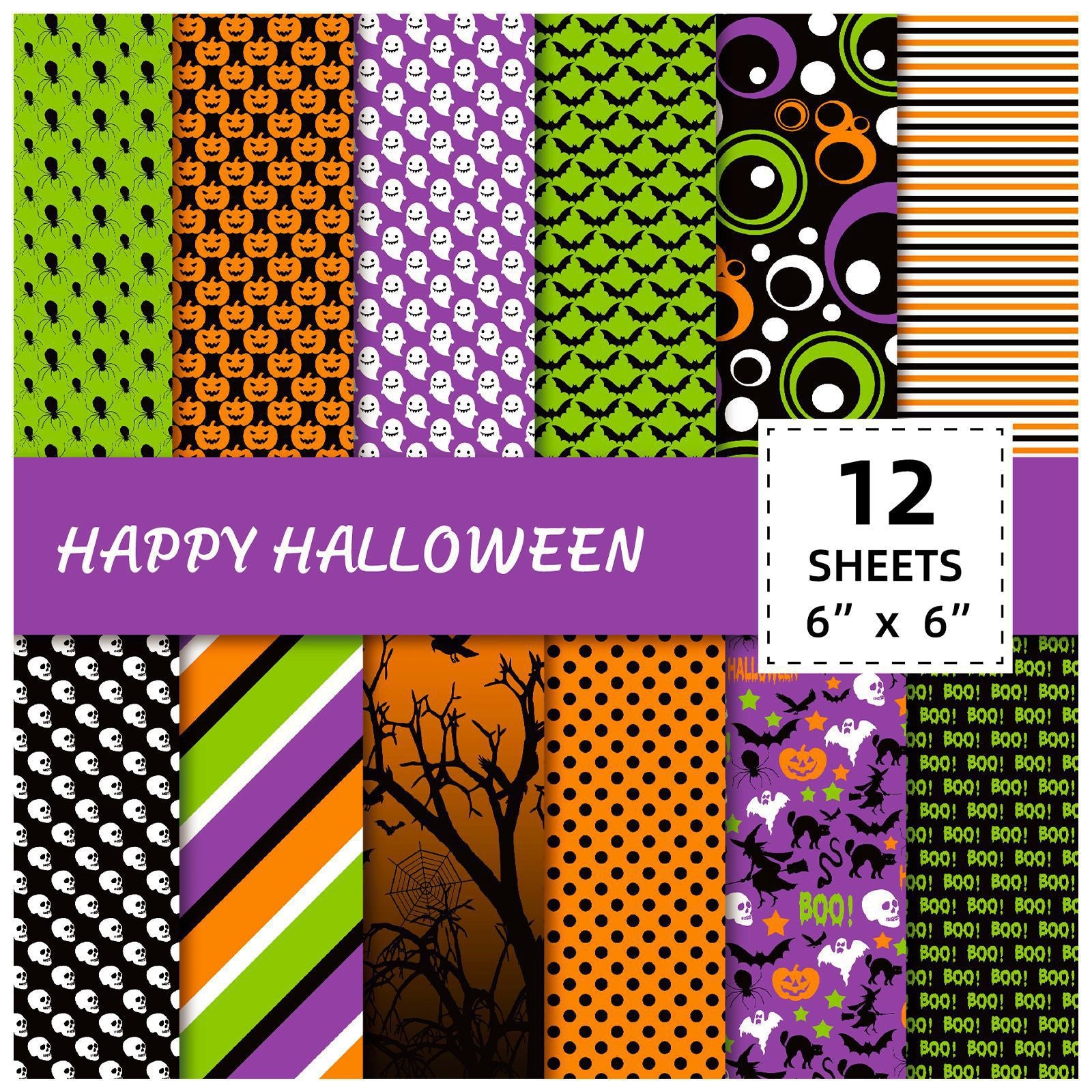 0813 Happy Halloween background paper -12Pcs each pack