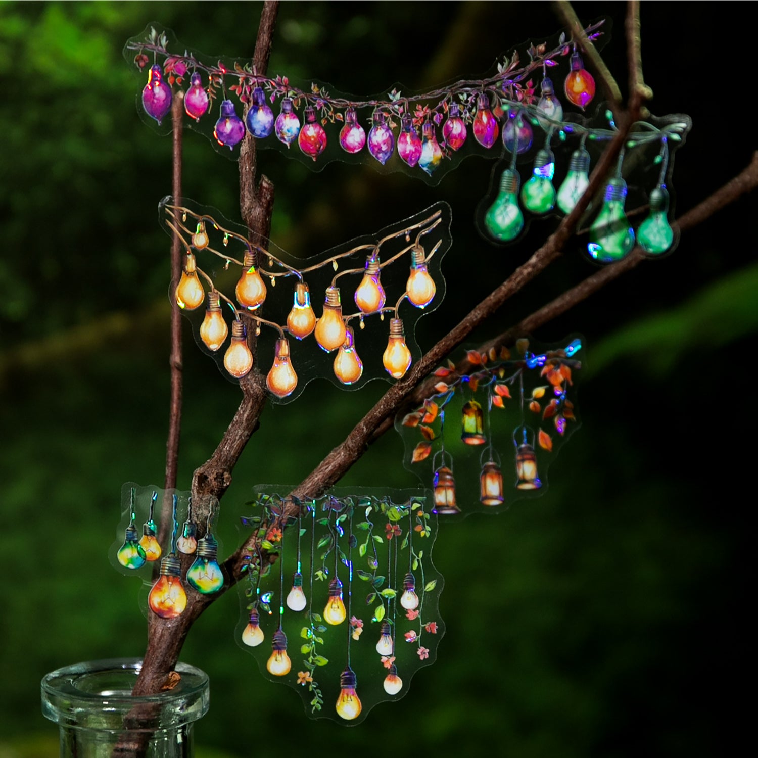 260316 Romantic Lights PET sticker -15Pcs each pack