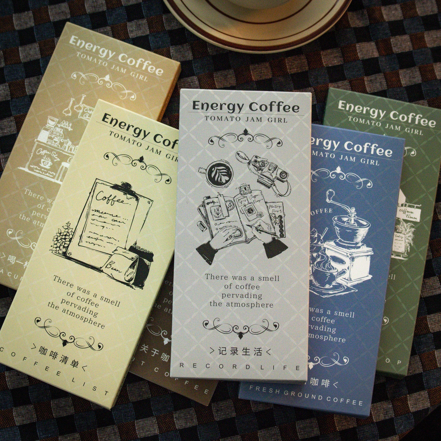 0317 Energy coffee Series Textured Handbook -30Pcs each pack