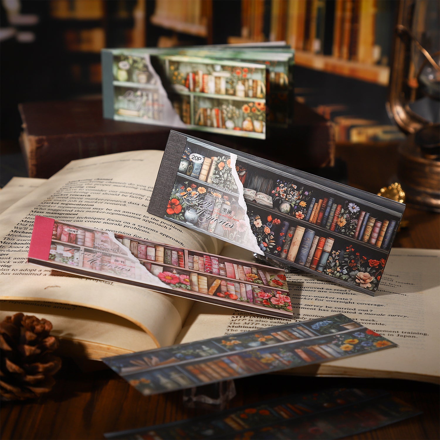 0816 library memories Washi & PET sticker book -20Pcs each pack