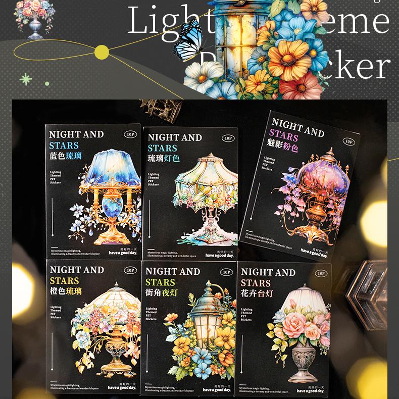 0305 Night and stars Series Stickers -10Pcs each pack