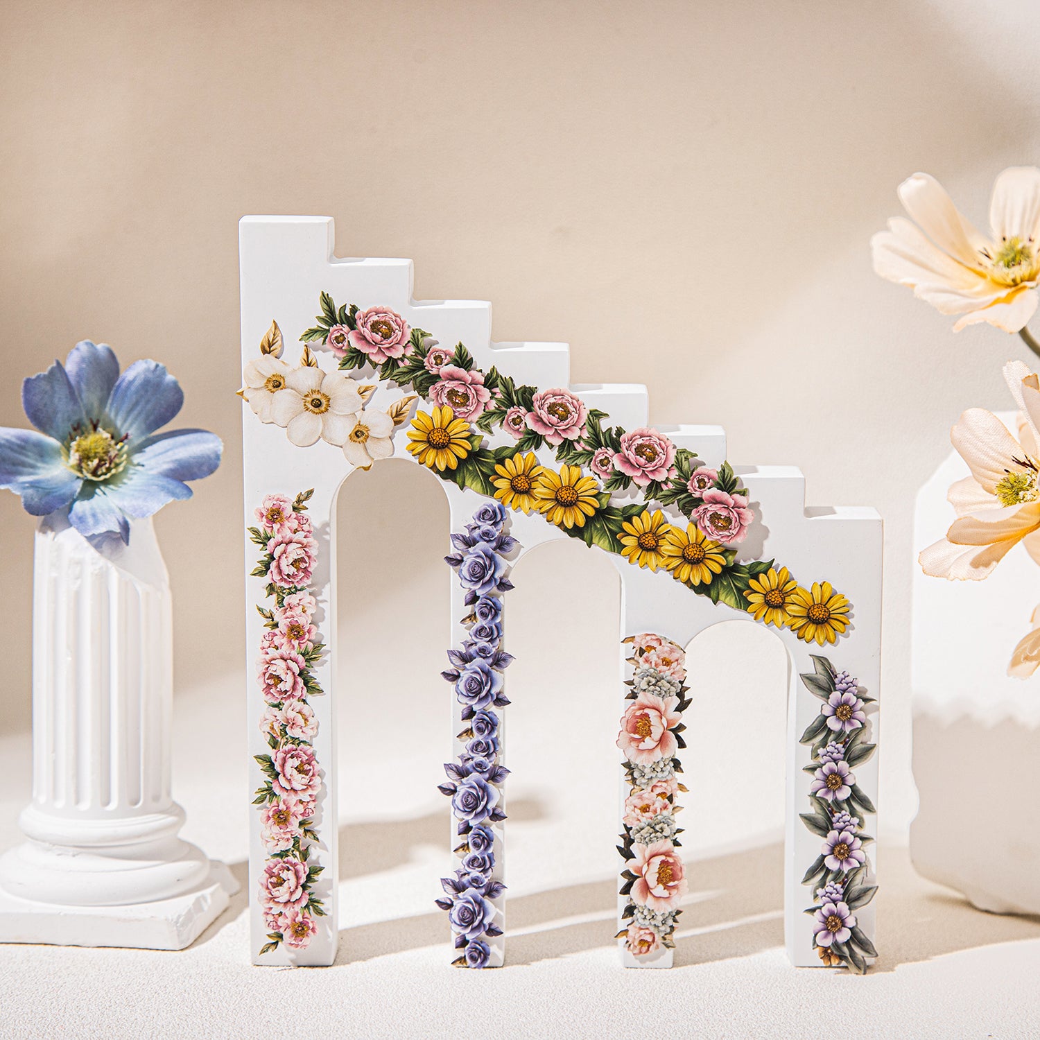 0923 Flowers Solid Sticker -15Pcs each pack
