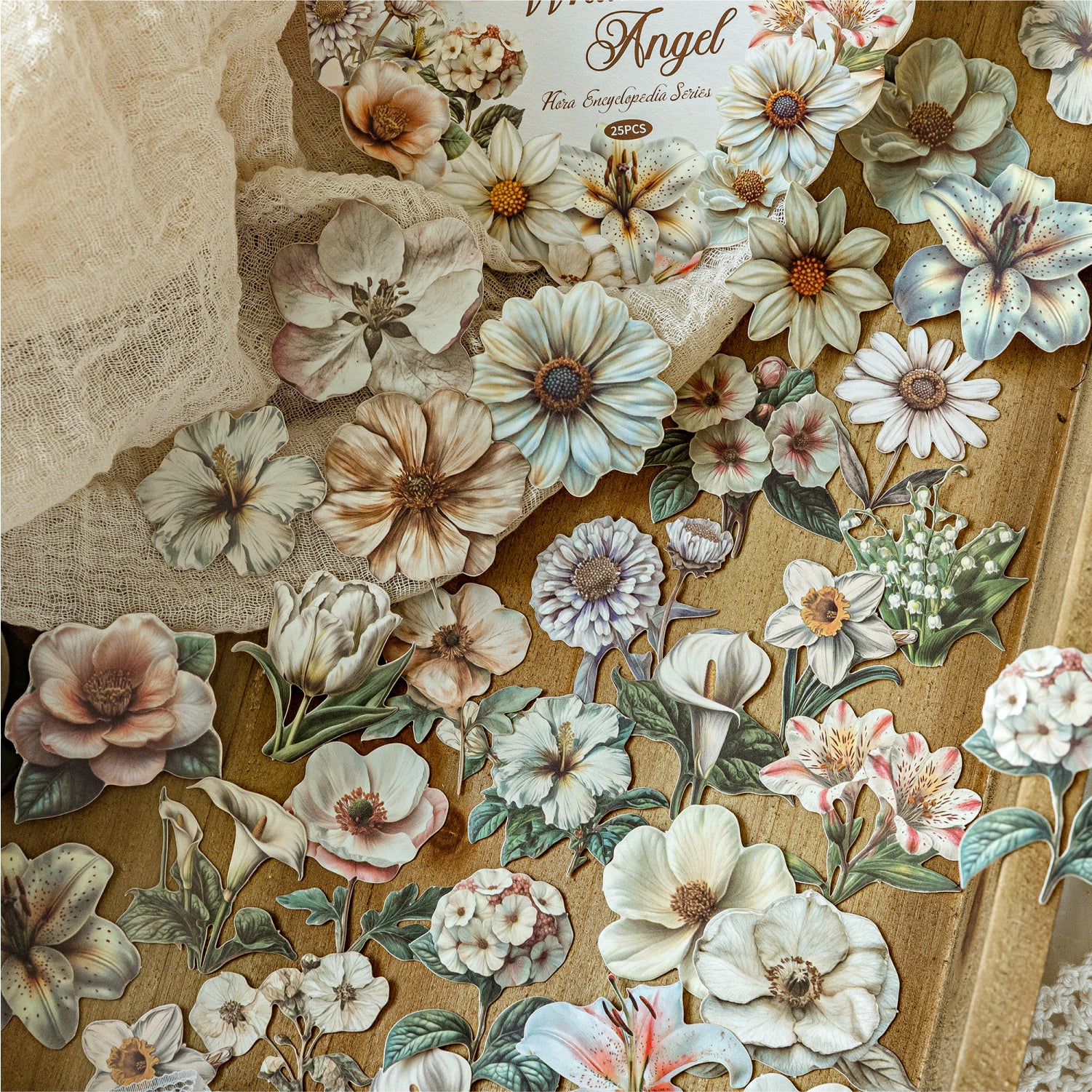0725 Flower cardstock sticker -25Pcs each pack