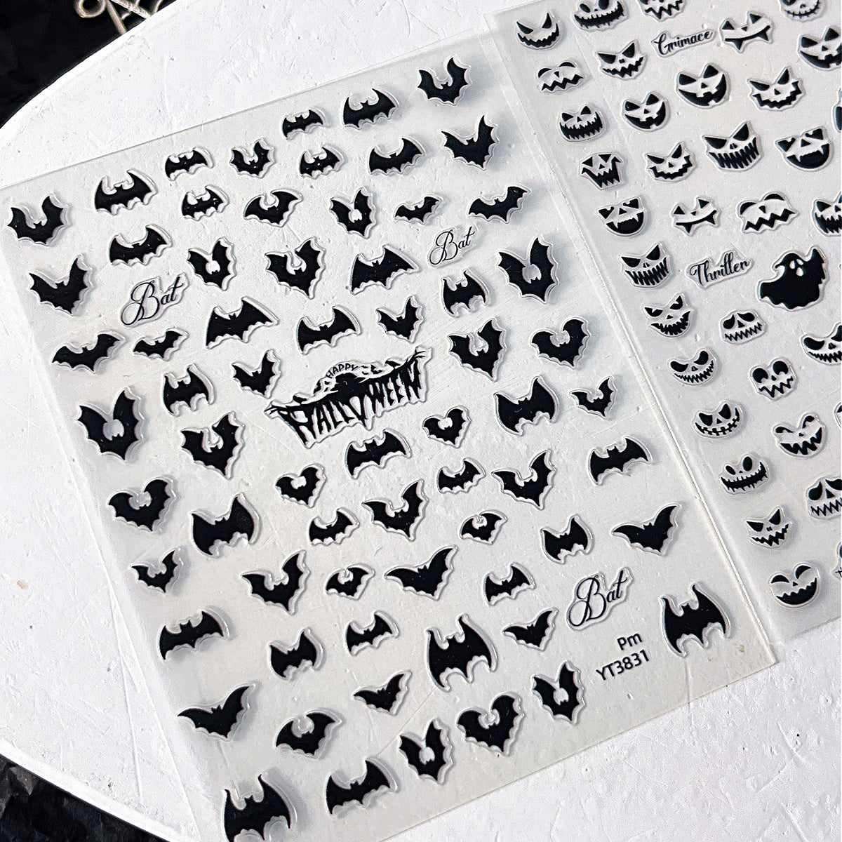 0824 M192- Bat Embossed Mini sticker 1 Pcs