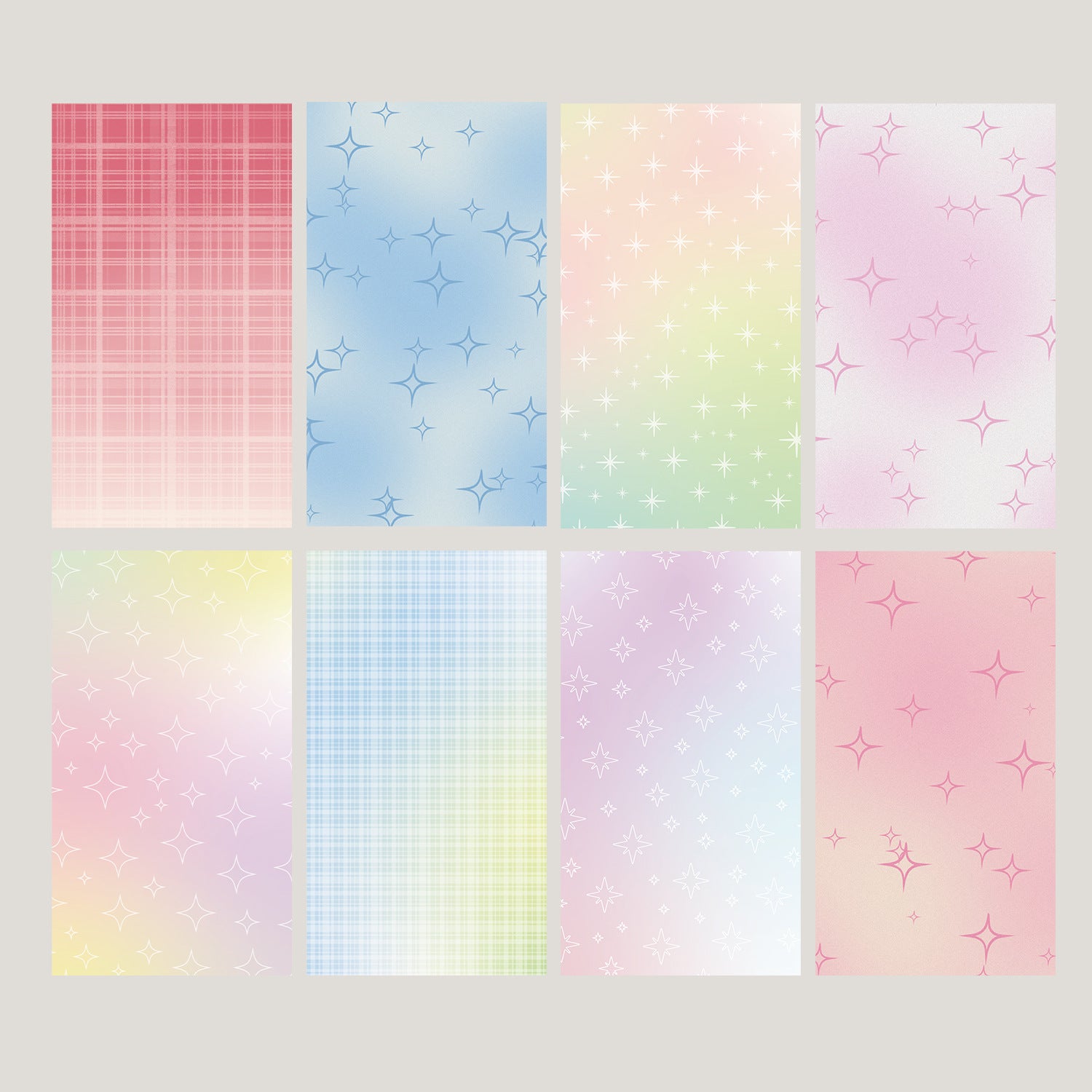 0408 Gradient Stars Stickers -8Pcs each pack
