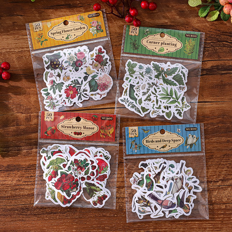 0402 Everything wakes up Series Paper Sticker-50Pcs each pack