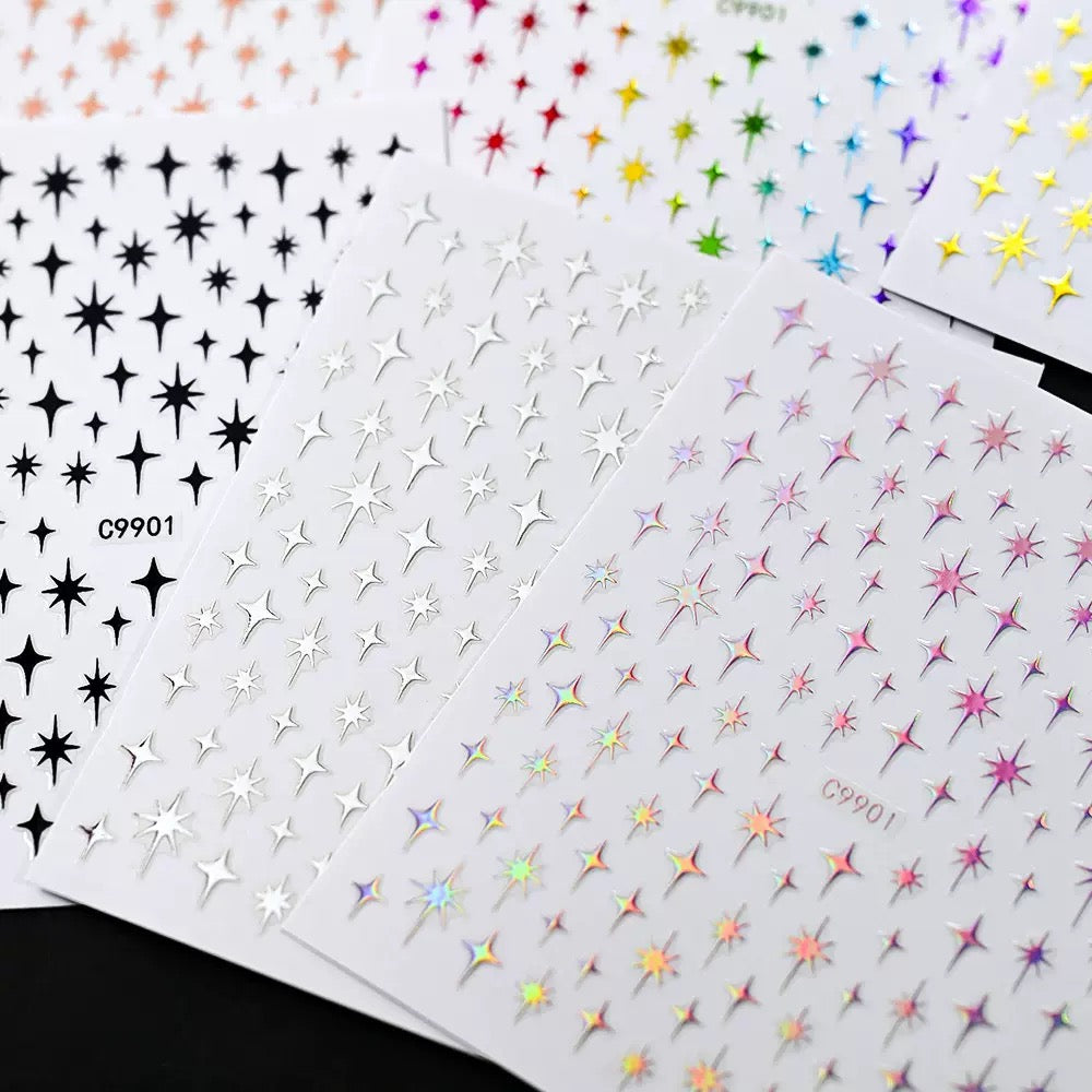 0602 Star Embossed sticker -1Pcs each pack