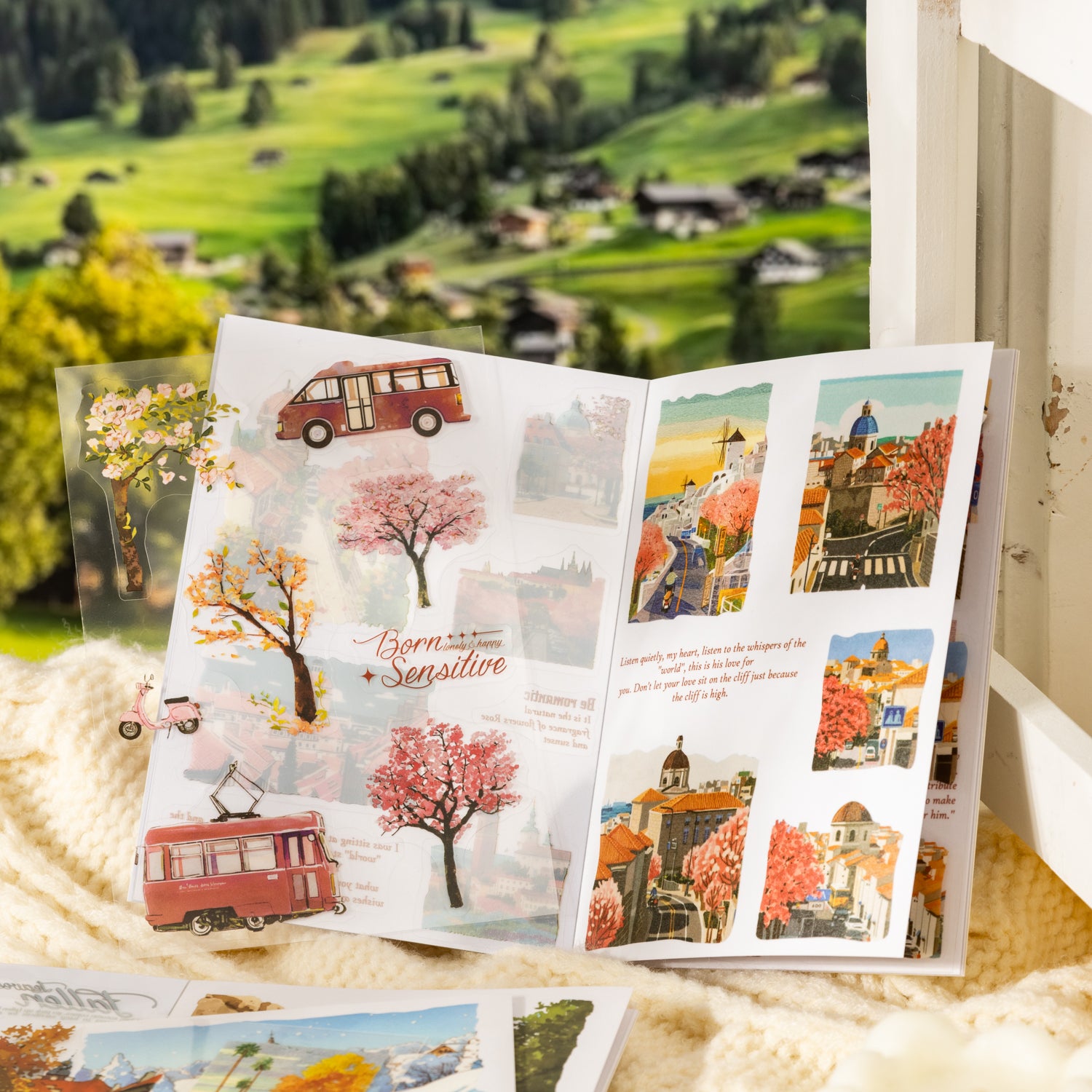 0908 Nordic seasons PET & Washi Sticker book -18Pcs each pack