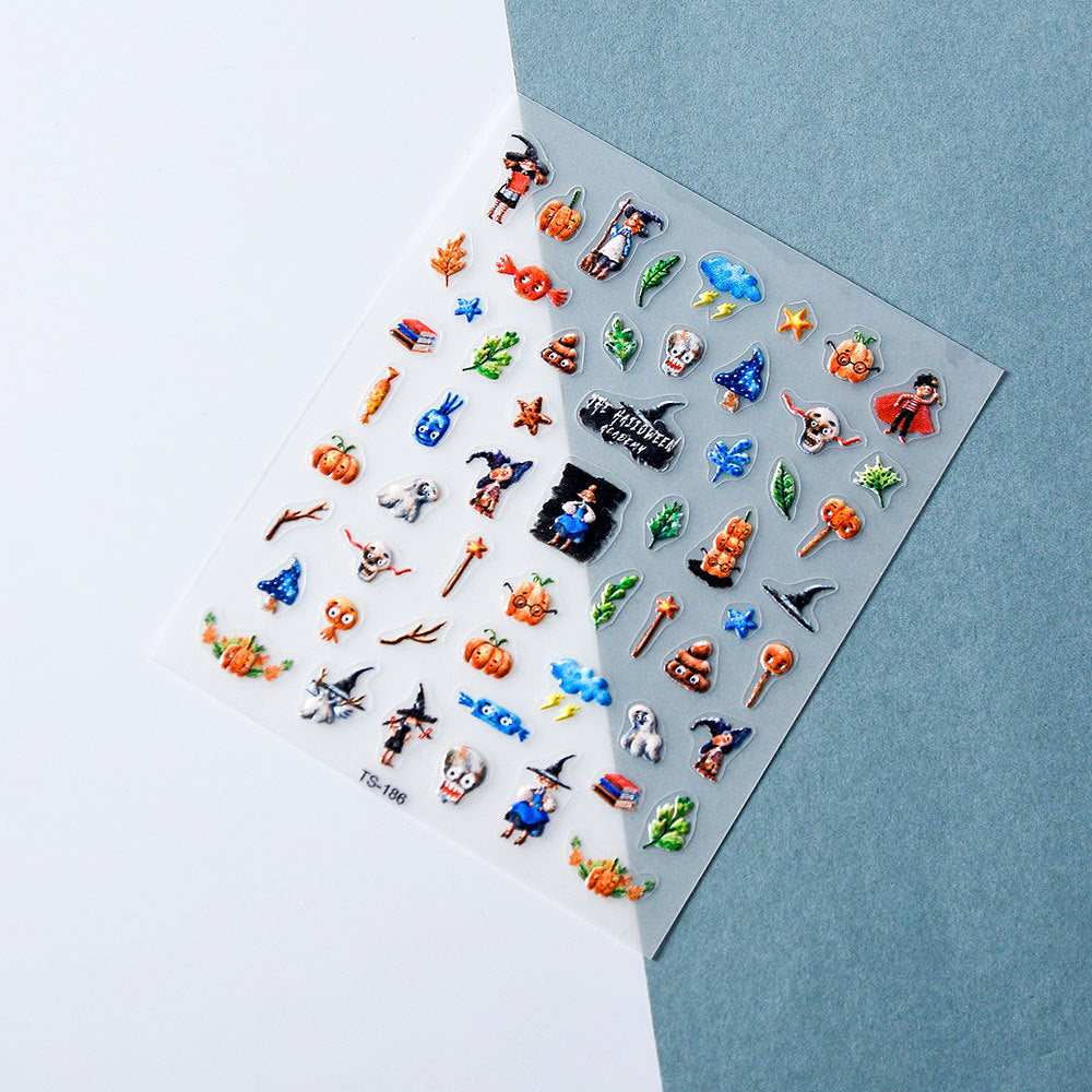 0827 M207- Halloween Embossed Mini sticker 1 Pcs