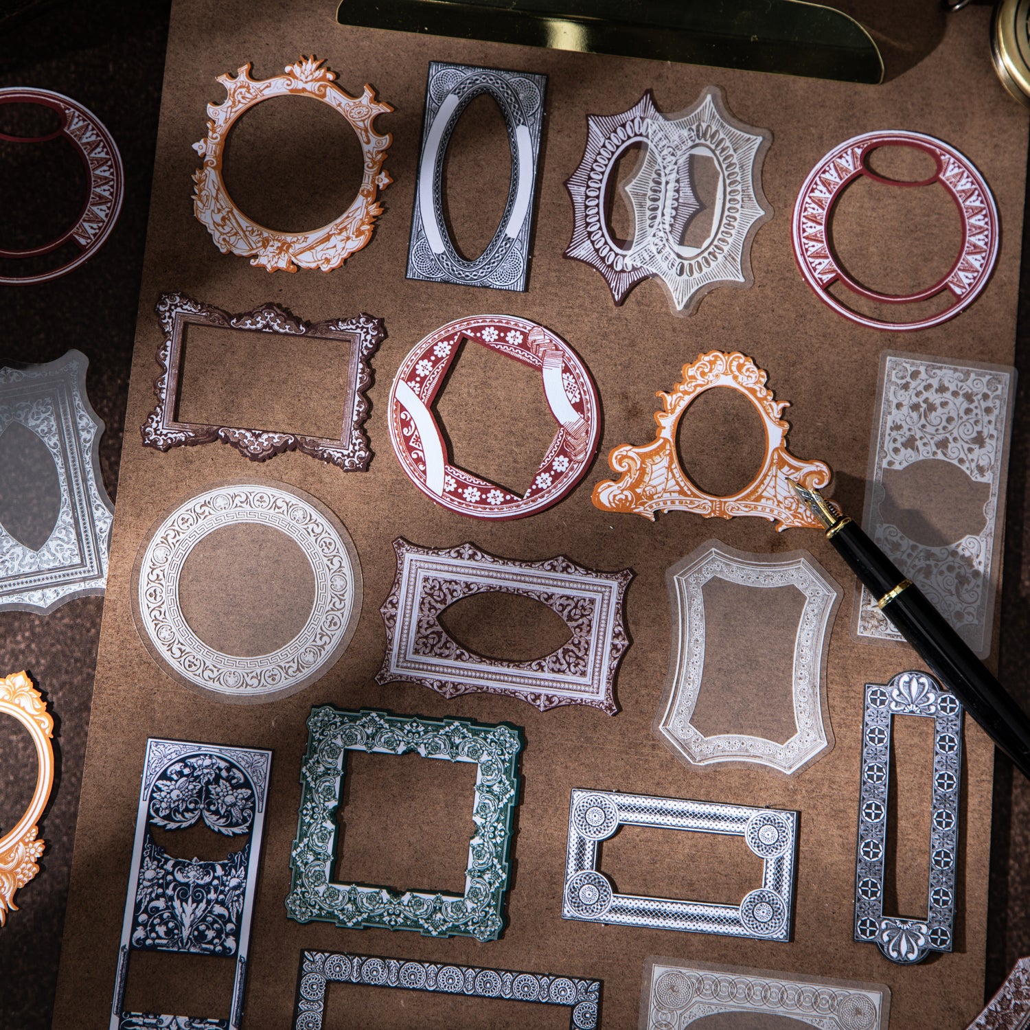 1205 Vintage frame cardstock & PET sticker -20Pcs each pack