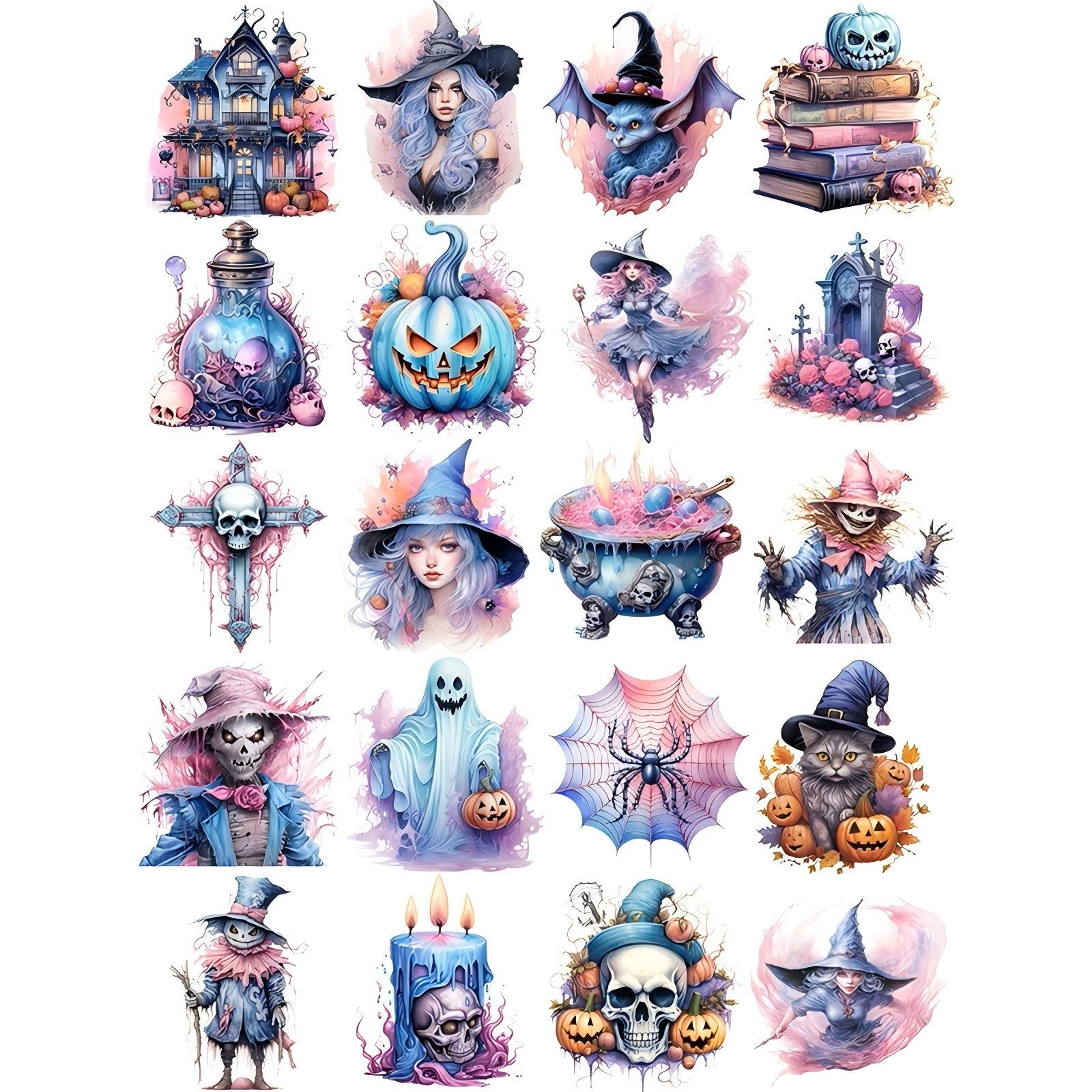 0101 Halloween solid sticker with white border -20Pcs each pack