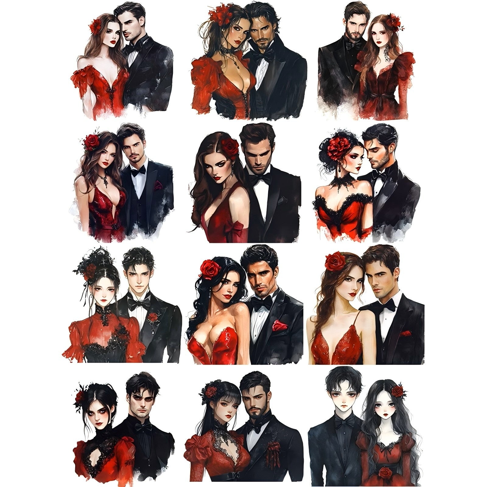 0101 lovers solid sticker with white border -12Pcs each pack