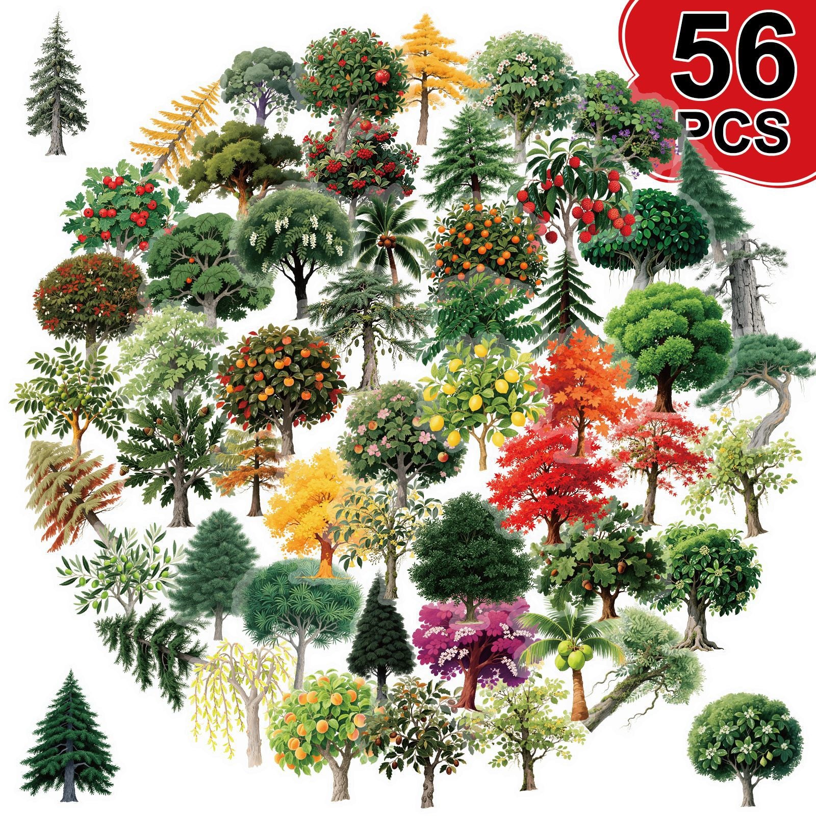 1204 56 Forest plants PET sticker