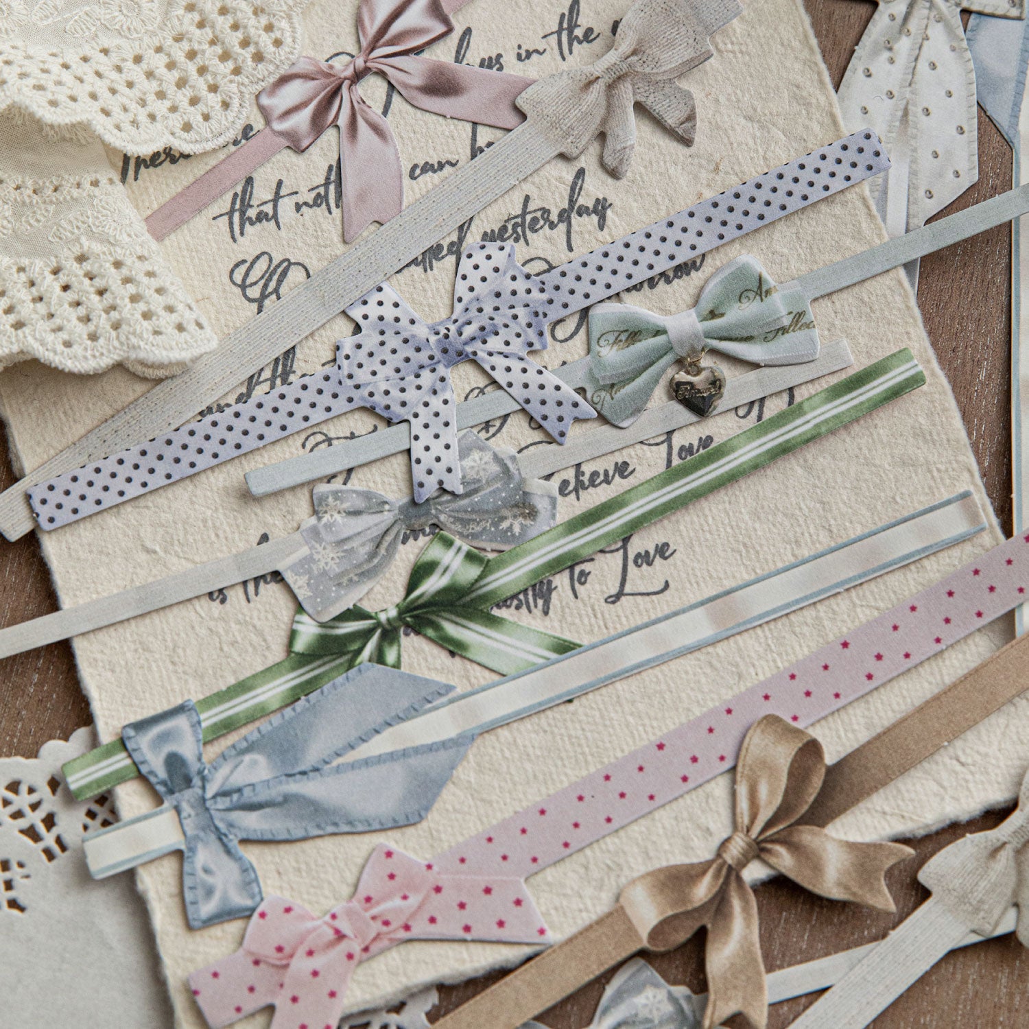 260112 Bow Solid cardstock sticker -20Pcs each pack