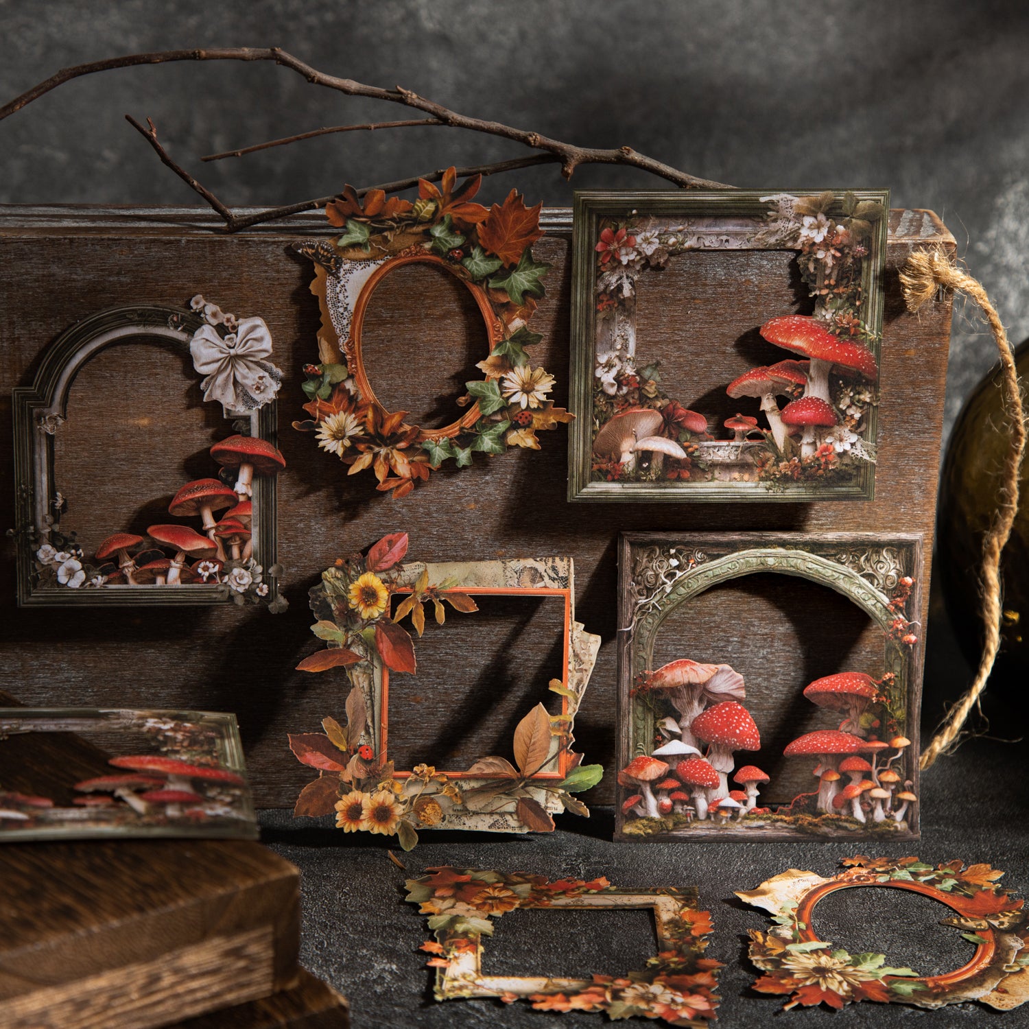 1106 Vintage frame die cut cardstock sticker -10Pcs each pack